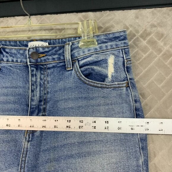 Cello Womens 13 Denim Jeans Blue Skinny Distressed Knees Fray High Rise Stretch - Picture 7 of 15